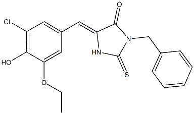 3-benzyl-5-(3-chloro-5-ethoxy-4-hydroxybenzylidene)-2-thioxo-4-imidazolidinone 结构式