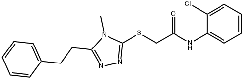 N-(2-chlorophenyl)-2-{[4-methyl-5-(2-phenylethyl)-4H-1,2,4-triazol-3-yl]sulfanyl}acetamide 结构式