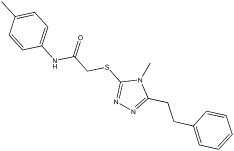 N-(4-methylphenyl)-2-{[4-methyl-5-(2-phenylethyl)-4H-1,2,4-triazol-3-yl]sulfanyl}acetamide,663204-18-0,结构式