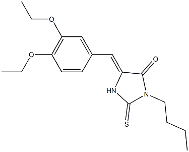 3-butyl-5-(3,4-diethoxybenzylidene)-2-thioxo-4-imidazolidinone,663204-20-4,结构式