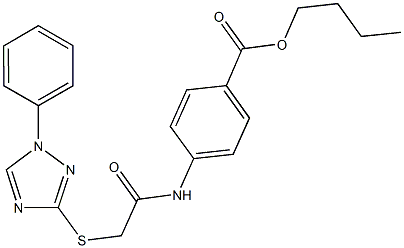 butyl 4-({[(1-phenyl-1H-1,2,4-triazol-3-yl)sulfanyl]acetyl}amino)benzoate 结构式