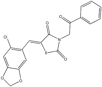5-[(6-chloro-1,3-benzodioxol-5-yl)methylene]-3-(2-oxo-2-phenylethyl)-1,3-thiazolidine-2,4-dione|