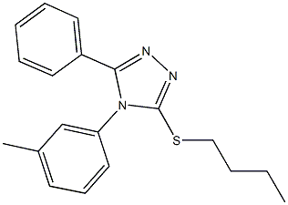 3-(butylsulfanyl)-4-(3-methylphenyl)-5-phenyl-4H-1,2,4-triazole,663207-13-4,结构式