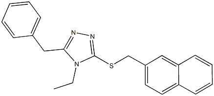 5-benzyl-4-ethyl-4H-1,2,4-triazol-3-yl 2-naphthylmethyl sulfide Structure