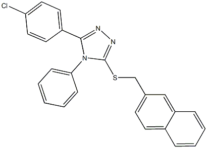5-(4-chlorophenyl)-4-phenyl-4H-1,2,4-triazol-3-yl 2-naphthylmethyl sulfide,663208-93-3,结构式