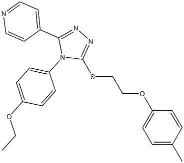 4-(4-(4-ethoxyphenyl)-5-{[2-(4-methylphenoxy)ethyl]sulfanyl}-4H-1,2,4-triazol-3-yl)pyridine 结构式