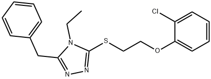 2-[(5-benzyl-4-ethyl-4H-1,2,4-triazol-3-yl)sulfanyl]ethyl 2-chlorophenyl ether Struktur