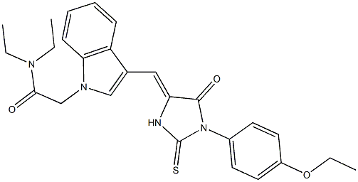 663210-97-7 2-(3-{[1-(4-ethoxyphenyl)-5-oxo-2-thioxo-4-imidazolidinylidene]methyl}-1H-indol-1-yl)-N,N-diethylacetamide