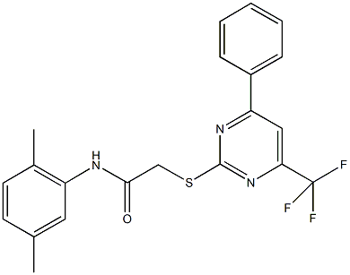 N-(2,5-dimethylphenyl)-2-{[4-phenyl-6-(trifluoromethyl)-2-pyrimidinyl]sulfanyl}acetamide Structure