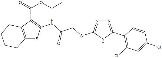 ethyl 2-[({[5-(2,4-dichlorophenyl)-4H-1,2,4-triazol-3-yl]sulfanyl}acetyl)amino]-4,5,6,7-tetrahydro-1-benzothiophene-3-carboxylate Structure