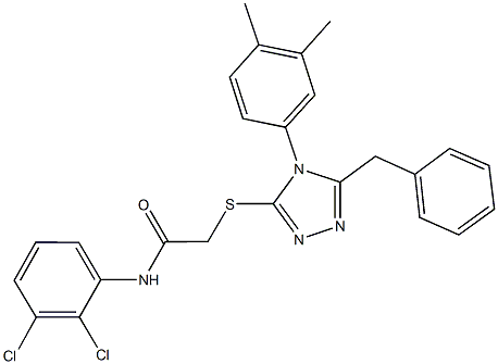 2-{[5-benzyl-4-(3,4-dimethylphenyl)-4H-1,2,4-triazol-3-yl]sulfanyl}-N-(2,3-dichlorophenyl)acetamide Struktur