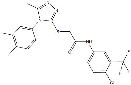 N-[4-chloro-3-(trifluoromethyl)phenyl]-2-{[4-(3,4-dimethylphenyl)-5-methyl-4H-1,2,4-triazol-3-yl]sulfanyl}acetamide Struktur