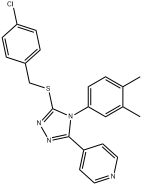 4-chlorobenzyl 4-(3,4-dimethylphenyl)-5-(4-pyridinyl)-4H-1,2,4-triazol-3-yl sulfide,663213-37-4,结构式