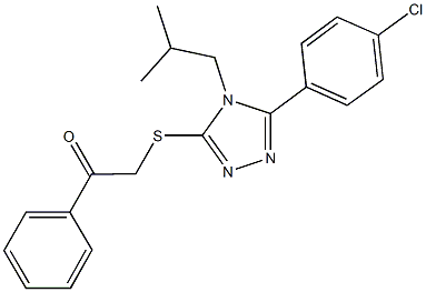 2-{[5-(4-chlorophenyl)-4-isobutyl-4H-1,2,4-triazol-3-yl]sulfanyl}-1-phenylethanone,663213-39-6,结构式