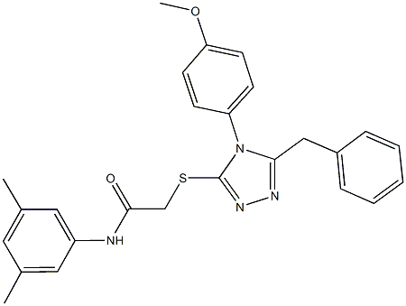 2-{[5-benzyl-4-(4-methoxyphenyl)-4H-1,2,4-triazol-3-yl]sulfanyl}-N-(3,5-dimethylphenyl)acetamide Struktur