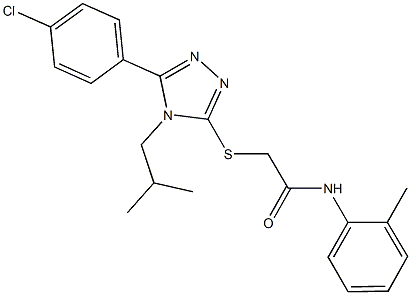 2-{[5-(4-chlorophenyl)-4-isobutyl-4H-1,2,4-triazol-3-yl]sulfanyl}-N-(2-methylphenyl)acetamide Structure