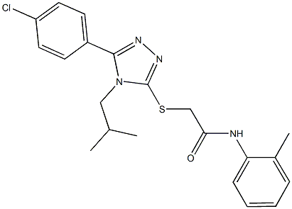 2-{[5-(4-chlorophenyl)-4-isobutyl-4H-1,2,4-triazol-3-yl]sulfanyl}-N-(2-methylphenyl)acetamide|