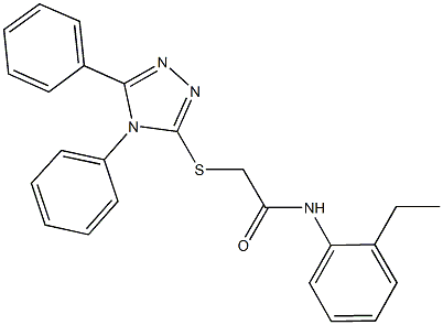 2-[(4,5-diphenyl-4H-1,2,4-triazol-3-yl)sulfanyl]-N-(2-ethylphenyl)acetamide 结构式