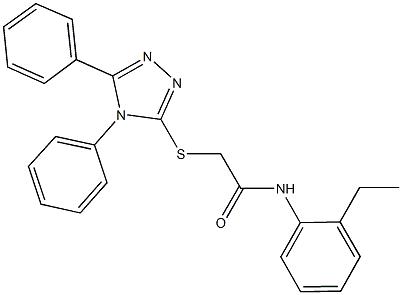 2-[(4,5-diphenyl-4H-1,2,4-triazol-3-yl)sulfanyl]-N-(2-ethylphenyl)acetamide,663213-50-1,结构式