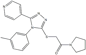 4-(3-methylphenyl)-5-(4-pyridinyl)-4H-1,2,4-triazol-3-yl 2-oxo-2-(1-pyrrolidinyl)ethyl sulfide Structure