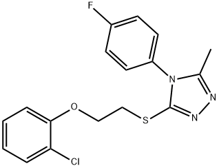 3-{[2-(2-chlorophenoxy)ethyl]sulfanyl}-4-(4-fluorophenyl)-5-methyl-4H-1,2,4-triazole 化学構造式