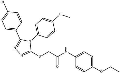 2-{[5-(4-chlorophenyl)-4-(4-methoxyphenyl)-4H-1,2,4-triazol-3-yl]sulfanyl}-N-(4-ethoxyphenyl)acetamide 结构式