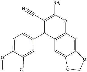 6-amino-8-(3-chloro-4-methoxyphenyl)-8H-[1,3]dioxolo[4,5-g]chromene-7-carbonitrile Structure