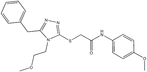 2-{[5-benzyl-4-(2-methoxyethyl)-4H-1,2,4-triazol-3-yl]sulfanyl}-N-(4-methoxyphenyl)acetamide Struktur