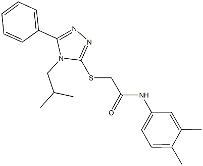 N-(3,4-dimethylphenyl)-2-[(4-isobutyl-5-phenyl-4H-1,2,4-triazol-3-yl)sulfanyl]acetamide Structure