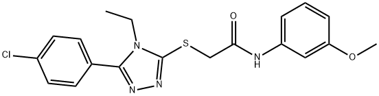 2-{[5-(4-chlorophenyl)-4-ethyl-4H-1,2,4-triazol-3-yl]sulfanyl}-N-(3-methoxyphenyl)acetamide,663214-11-7,结构式