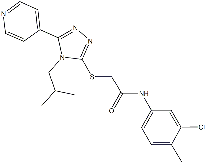 N-(3-chloro-4-methylphenyl)-2-{[4-isobutyl-5-(4-pyridinyl)-4H-1,2,4-triazol-3-yl]sulfanyl}acetamide Structure