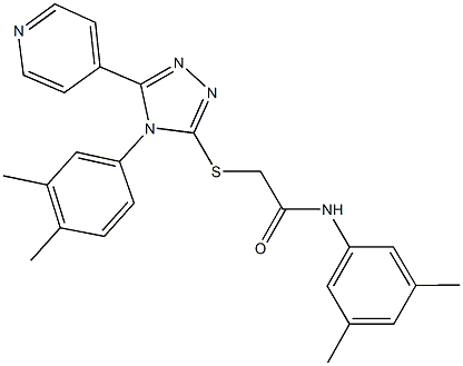 N-(3,5-dimethylphenyl)-2-{[4-(3,4-dimethylphenyl)-5-(4-pyridinyl)-4H-1,2,4-triazol-3-yl]sulfanyl}acetamide 结构式