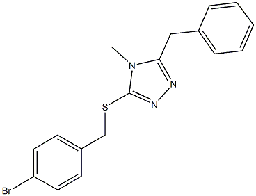 5-benzyl-4-methyl-4H-1,2,4-triazol-3-yl 4-bromobenzyl sulfide,663214-29-7,结构式