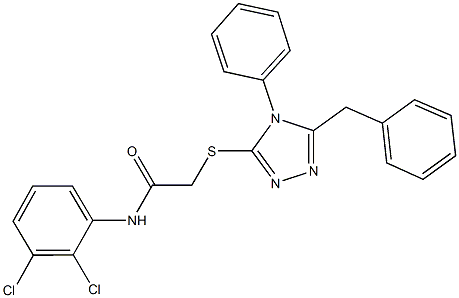 2-[(5-benzyl-4-phenyl-4H-1,2,4-triazol-3-yl)sulfanyl]-N-(2,3-dichlorophenyl)acetamide,663214-32-2,结构式