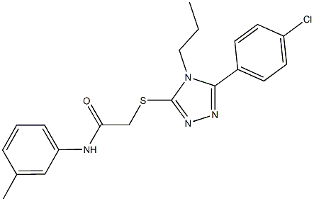 2-{[5-(4-chlorophenyl)-4-propyl-4H-1,2,4-triazol-3-yl]sulfanyl}-N-(3-methylphenyl)acetamide,663214-41-3,结构式