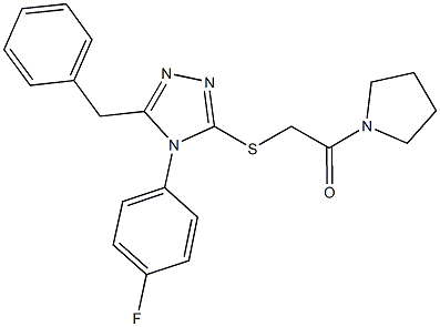 5-benzyl-4-(4-fluorophenyl)-4H-1,2,4-triazol-3-yl 2-oxo-2-(1-pyrrolidinyl)ethyl sulfide Struktur