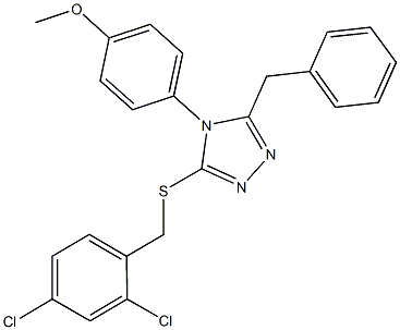 4-{3-benzyl-5-[(2,4-dichlorobenzyl)sulfanyl]-4H-1,2,4-triazol-4-yl}phenyl methyl ether 结构式