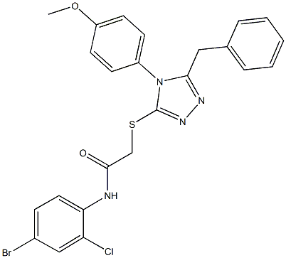 2-{[5-benzyl-4-(4-methoxyphenyl)-4H-1,2,4-triazol-3-yl]sulfanyl}-N-(4-bromo-2-chlorophenyl)acetamide|