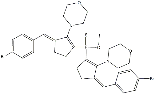 O-methyl bis[3-(4-bromobenzylidene)-2-(4-morpholinyl)-1-cyclopenten-1-yl]phosphinothioate Structure