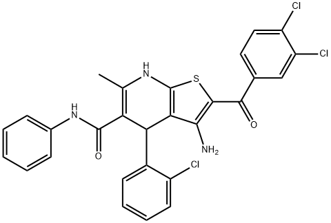 663216-62-4 3-amino-4-(2-chlorophenyl)-2-(3,4-dichlorobenzoyl)-6-methyl-N-phenyl-4,7-dihydrothieno[2,3-b]pyridine-5-carboxamide