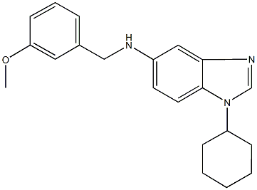 N-(1-cyclohexyl-1H-benzimidazol-5-yl)-N-(3-methoxybenzyl)amine,663217-33-2,结构式