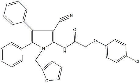 2-(4-chlorophenoxy)-N-[3-cyano-1-(2-furylmethyl)-4,5-diphenyl-1H-pyrrol-2-yl]acetamide,663217-40-1,结构式