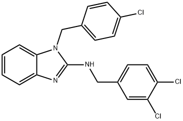 1-(4-chlorobenzyl)-N-(3,4-dichlorobenzyl)-1H-benzimidazol-2-amine,663217-44-5,结构式