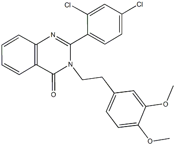2-(2,4-dichlorophenyl)-3-[2-(3,4-dimethoxyphenyl)ethyl]-4(3H)-quinazolinone Struktur