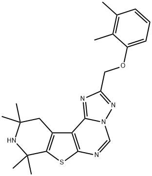 2,3-dimethylphenyl (8,8,10,10-tetramethyl-8,9,10,11-tetrahydropyrido[4',3':4,5]thieno[3,2-e][1,2,4]triazolo[1,5-c]pyrimidin-2-yl)methyl ether 化学構造式