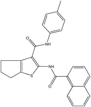 N-(4-methylphenyl)-2-(1-naphthoylamino)-5,6-dihydro-4H-cyclopenta[b]thiophene-3-carboxamide,663217-67-2,结构式