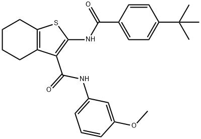 2-[(4-tert-butylbenzoyl)amino]-N-(3-methoxyphenyl)-4,5,6,7-tetrahydro-1-benzothiophene-3-carboxamide 结构式