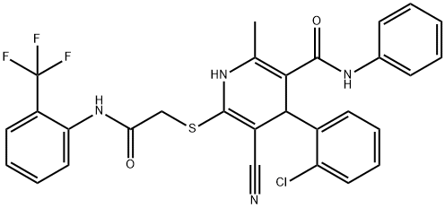 4-(2-chlorophenyl)-5-cyano-2-methyl-6-({2-oxo-2-[2-(trifluoromethyl)anilino]ethyl}sulfanyl)-N-phenyl-1,4-dihydro-3-pyridinecarboxamide|