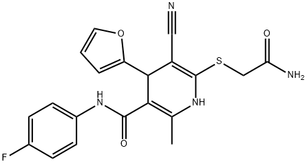 6-[(2-amino-2-oxoethyl)sulfanyl]-5-cyano-N-(4-fluorophenyl)-4-(2-furyl)-2-methyl-1,4-dihydro-3-pyridinecarboxamide|