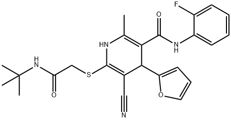 6-{[2-(tert-butylamino)-2-oxoethyl]sulfanyl}-5-cyano-N-(2-fluorophenyl)-4-(2-furyl)-2-methyl-1,4-dihydro-3-pyridinecarboxamide|